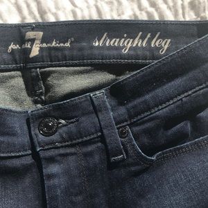 7 For All Mankind, dark wash, WORN ONE TIME
